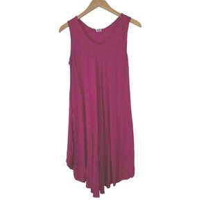 Shoreline Boho Tunic Dress Pink Beachy Resort Embroidered Floral Festival OS